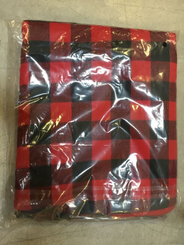 Photo 2 of 48 Inch Large Buffalo Red Plaid Christmas Tree Skirt - Black and Red Checked Christmas Tree Skirts Double Layer Tree Skirt for Holiday Party Mat Decorations