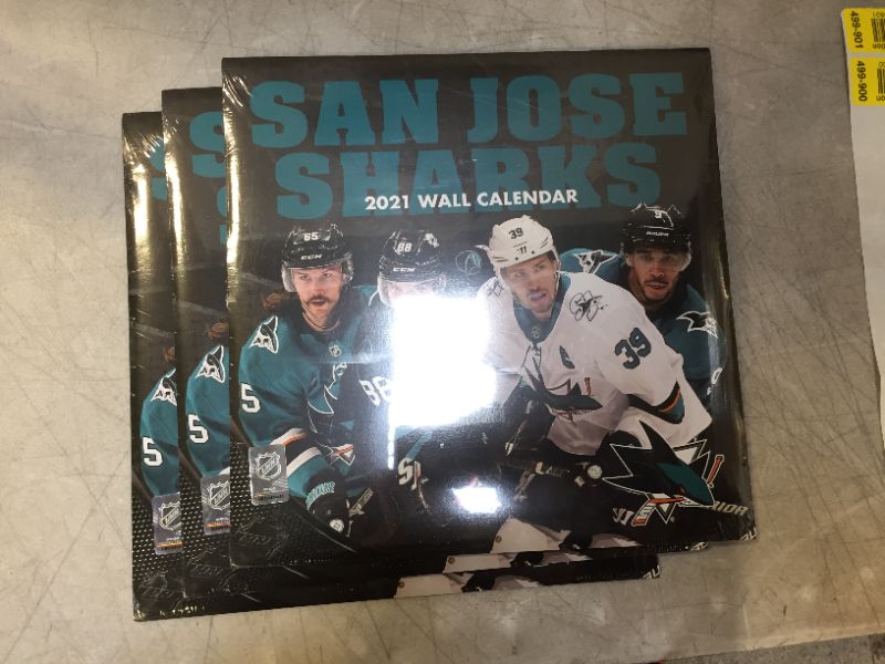 Photo 2 of 3 PACK - TURNER Sports San Jose Sharks 2021 12X12 Team Wall Calendar (21998011954)