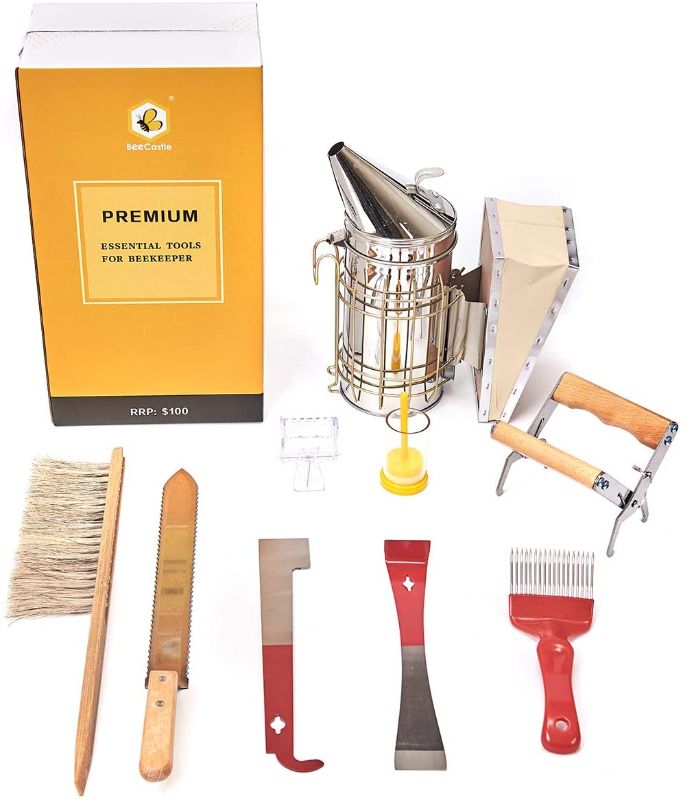 Photo 1 of Beekeeping Supplies Beekeeping Tools for Beekeeper Necessary Bee Supplies Beekeeping Kit 9 Pcs
