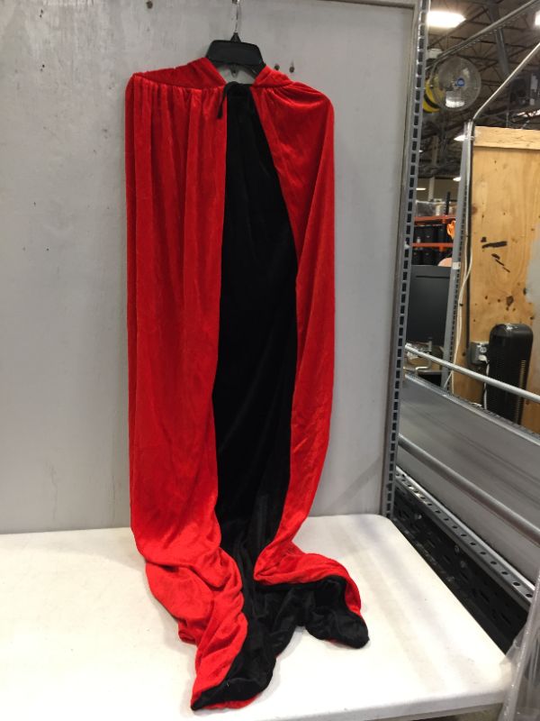 Photo 2 of Hooded Cloak Long Reversible Velvet Robe Cape Medium 59inch