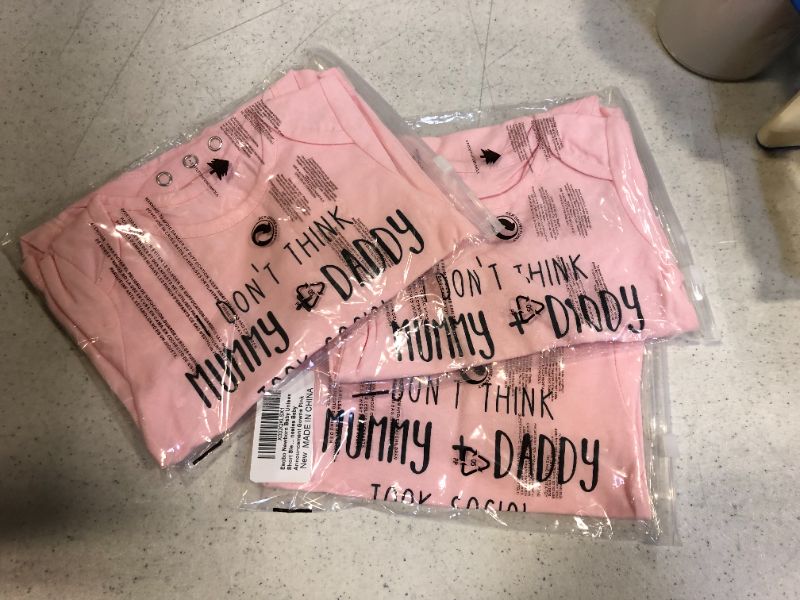 Photo 1 of Esobo Newborn Baby Unisex Short Sleeve Cotton Bodysuits Funny Quarantine Onesies Baby Announcement Gowns 3 Pack
