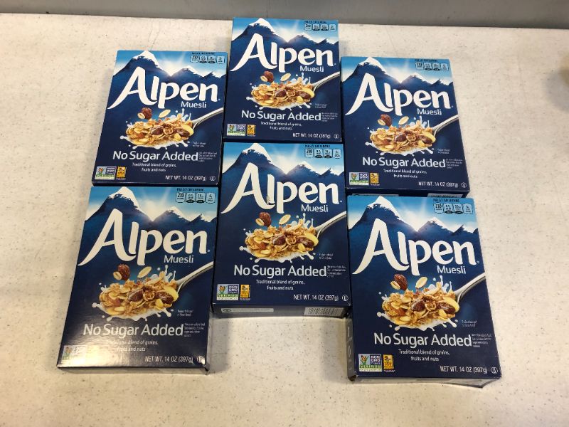 Photo 2 of Alpen No Sugar Added Muesli, Swiss Style Muesli Cereal, Whole Grain, Non-GMO Project Verified, Heart Healthy, Kosher, Vegan, No Sugar Added, 14 Ounce (Pack of 6)
