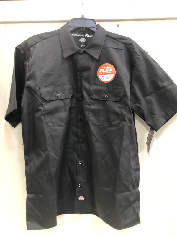 Photo 2 of Dickies Men's Short-Sleeve Work Shirt Black
 size L