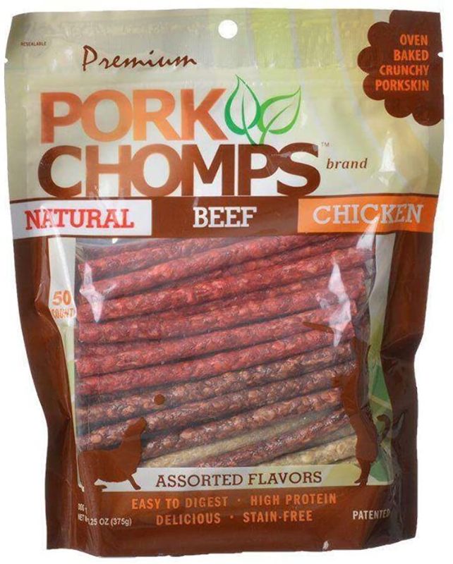 Photo 1 of 2 Premium Pork Chomps Assorted Flavors Munchy Sticks, 50-Pack EXP 03/01/2024

