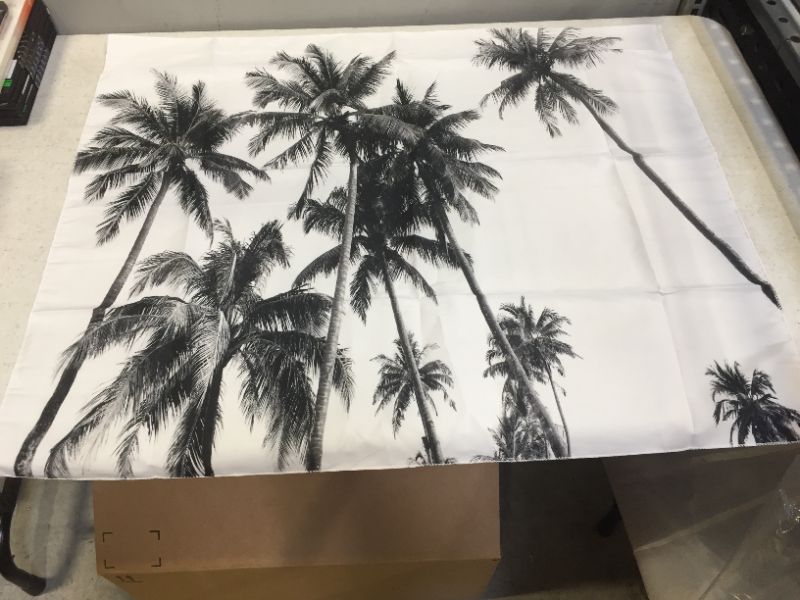 Photo 2 of 2 Black and white palm tree tapestry 29x24