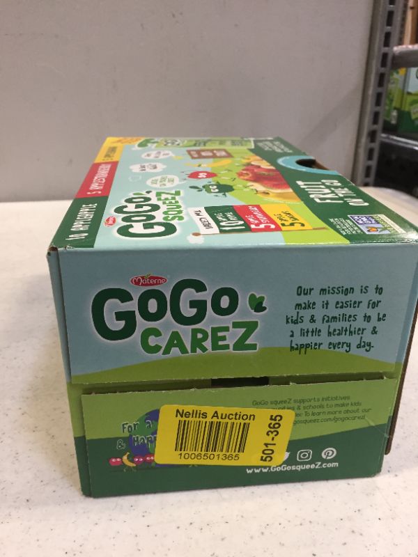 Photo 1 of GoGo squeeZ Applesauce Pouches, Apple Apple, Apple Banana, Apple Strawberry, 20 Pack EXP 1/11/2022
