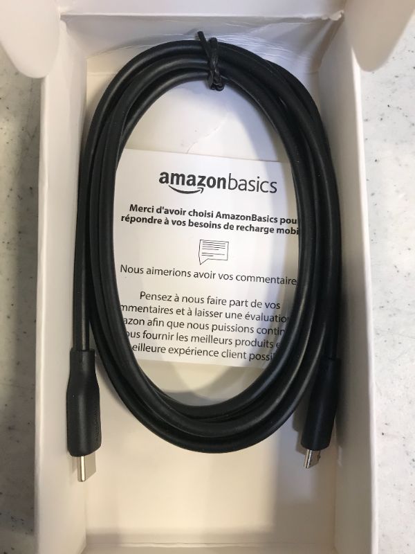 Photo 2 of Amazon Basics USB Type-C to Micro-B 2.0 Short Charger Cable 6ft