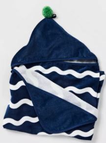 Photo 1 of 25"x50" Blue Wave Hooded Towel - Pillowfort™
