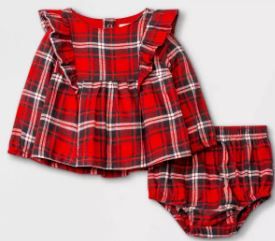 Photo 1 of Baby Girls' Flannel Plaid Top & Bottom Set - Cat & Jack™ Red
nb
