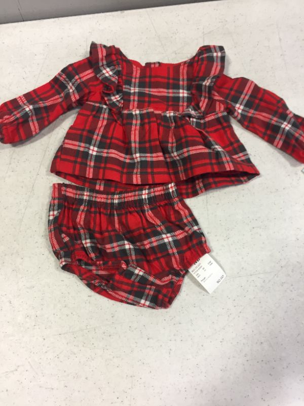 Photo 2 of Baby Girls' Flannel Plaid Top & Bottom Set - Cat & Jack™ Red
nb