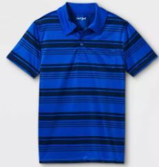 Photo 1 of Boys' Striped Knit Polo Short Sleeve Shirt - Cat & Jack™ Black/Blue
xs