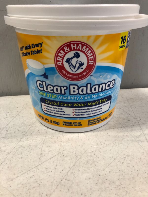 Photo 1 of Arm & Hammer Clear Balance Swimming Pool Maintenance Tablets 16 Count ( MISSING A FEW TABLETS) 