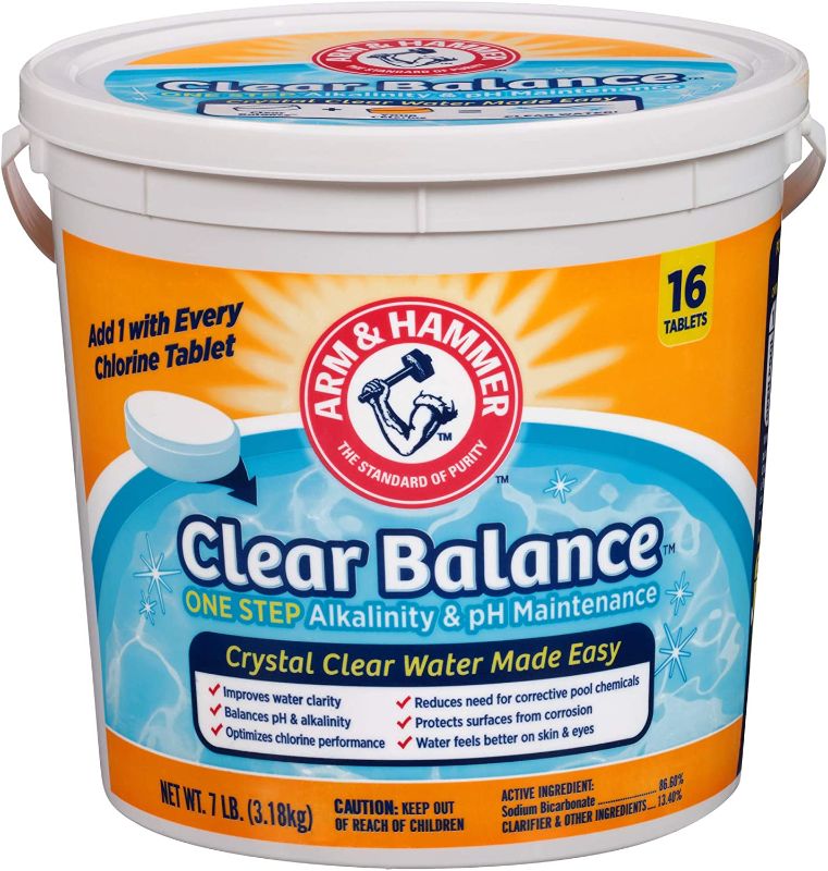 Photo 1 of Arm & Hammer Clear Balance Swimming Pool Maintenance Tablets 16 Count ( MISSING A FEW TABLETS) 