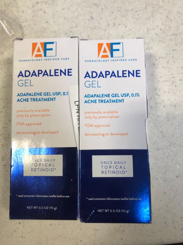 Photo 2 of  ( 2 PACK ) Acne Free Adapalene Gel 0.1%, Once-Daily Topical Retinoid Acne Treatment, Dermatologist Developed, Unclogs Pores and Clears Acne, Prevents and Improve Whiteheads and Blackheads, 0.5 Ounce ------ EXP:02/2022
