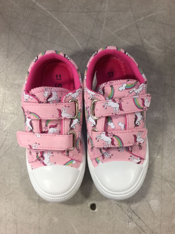 Photo 2 of STQ Toddler Boys & Girls Slip On Canvas Sneakers size 11 Pink Unicorn