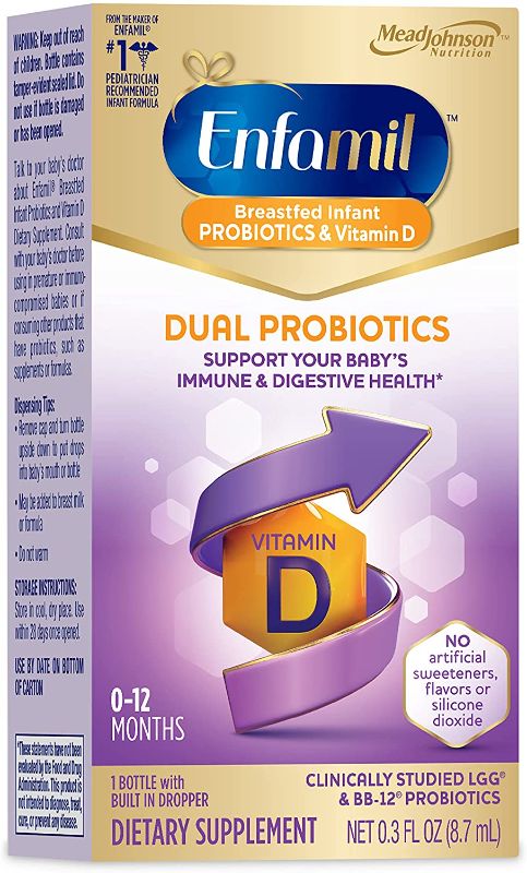 Photo 1 of Enfamil Breastfed Infant Probiotics & Vitamin D Dual Probiotics, 8.7mL best by 03/08/2022