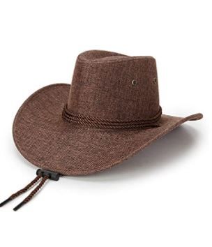 Photo 1 of Cowboy Hats, Outdoor Cowboy Hat, Woven Imitation Linen Summer Sunhat, Western Cowboy Hat for Men Boys
