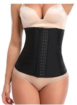 Photo 1 of Slifebaby Waist Trainer for Women, Latex Sport Girdle Waist Cinchers Body Shaper Large Black