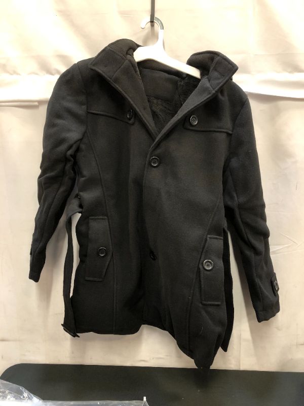 Photo 2 of Men Winter Wool Coat Men's New Solid Color Simple Blends Woolen Pea Coat Ellis Black