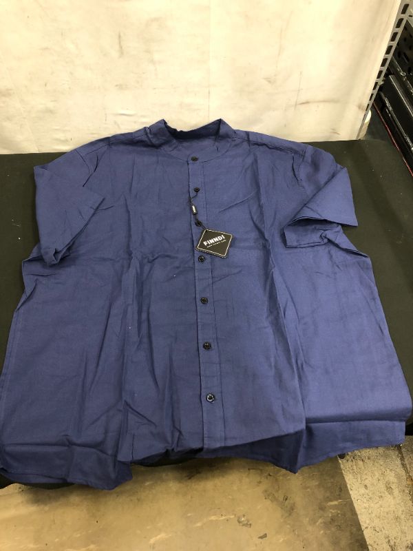 Photo 1 of Finndi Men's Button Up Shirt Navy Blue 2XL Unisex