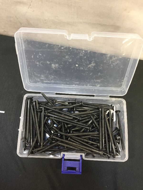 Photo 2 of #6 x 2-3/8" Wood Screw 100PCS Black Phosphate Coated Stainless Flat Truss Head Fast Self Tapping Drywall Screws by SG TZH
