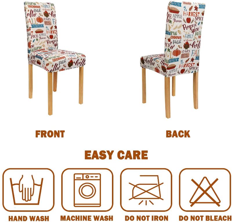 Photo 1 of XAMSHOR Dining Room Chair Covers, Stretch Seat Protector Cover for Thanksgiving Party Décor, Set of 2
