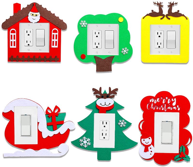 Photo 1 of 
Light Switch Cover Decorative, Light Switch Stickers Wall Plates Christmas Decorations Decals , Kids Living Room Bedroom Home Decor Sticker(6pcs).