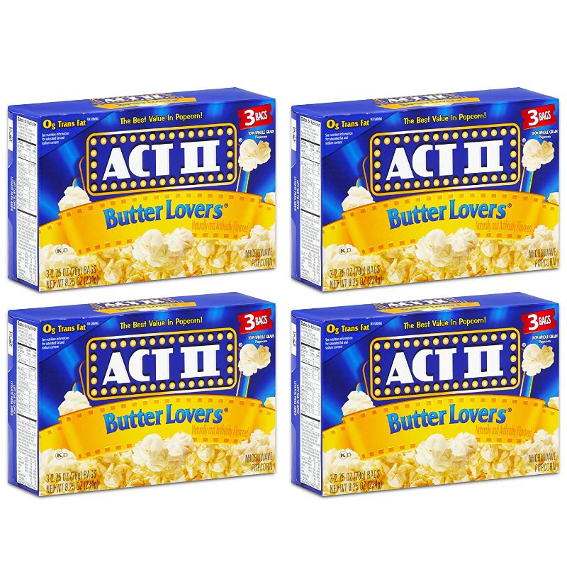 Photo 1 of Act II Butter Lovers Microwave Popcorn 4 Boxes of 3 (12 Bags Total)
exp july 28 2021
