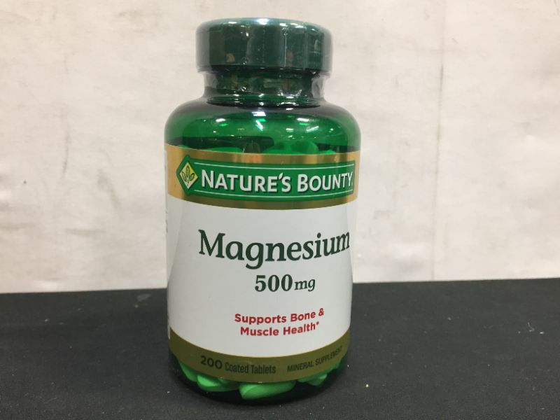 Photo 2 of Natures Bounty Magnesium, 500 mg, Coated Tablets - 200 tablets  exp date 01-2024