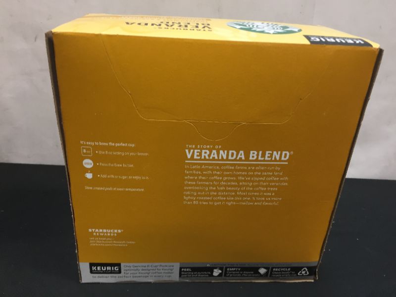 Photo 2 of Starbucks Veranda Blend Light Roast Coffee - Keurig K-Cup Pods - 32ct  exp date 04-2022