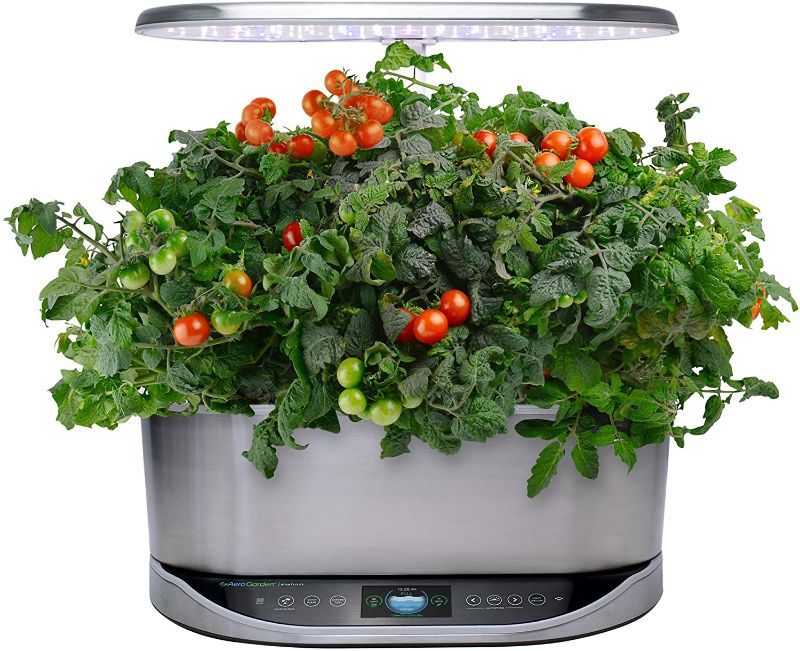 Photo 1 of AeroGarden Bounty Elite - Indoor Garden with LED Grow Light, WiFi and Alexa Compatible, Stainless Steel
