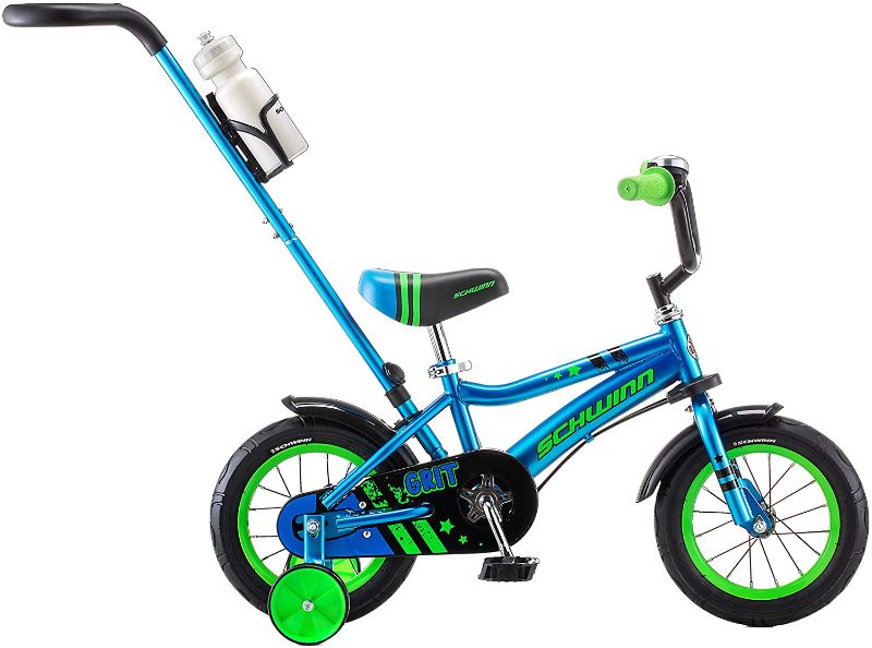 Photo 1 of Schwinn Grit and Petunia Steerable Kids Bike, Boys and Girls Beginner Bicycle, 12-Inch Wheels with Water Bottle Holder