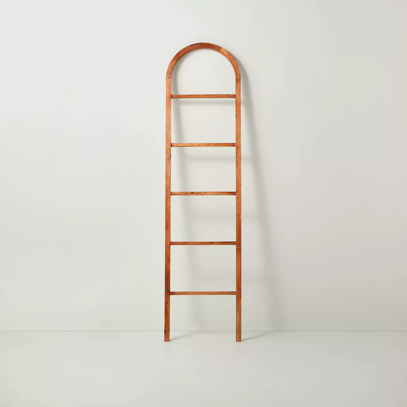 Photo 1 of 6' Arched Wood Throw Blanket Ladder Brown - Hearth & Hand™ with Magnolia, MARKINGS FROM NOT BEING BOXED 
