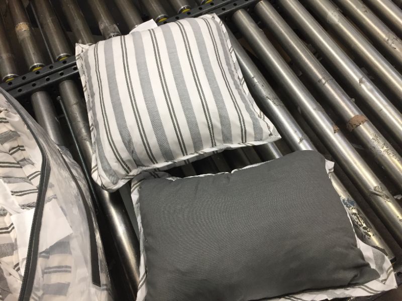 Photo 3 of 8pc Edenton Reversible Classic Stripe Comforter Set White/Gray - Threshold™ Queen 

