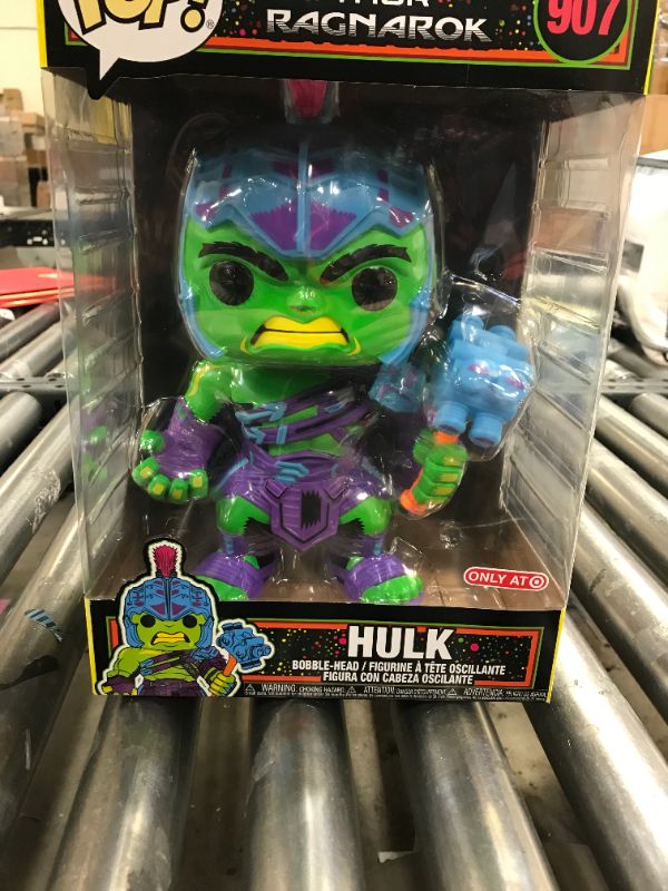 Photo 2 of Funko POP! Jumbo Marvel Thor Ragnarok #907 Hulk Black Light Target Exclusive
