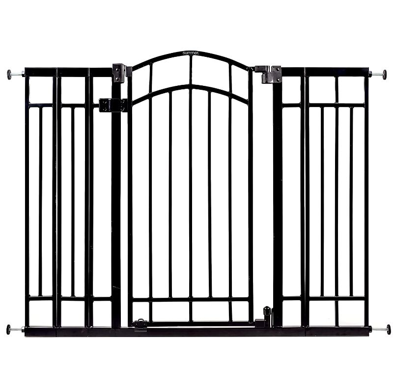 Photo 1 of Summer Multi-Use Decorative Extra Tall Walk-Thru Baby Gate, Fits Openings 28.5" to 48" Wide, Black Metal, for Doorways and Stairways, 36" Tall Baby and Pet Gate, Black, One Size
