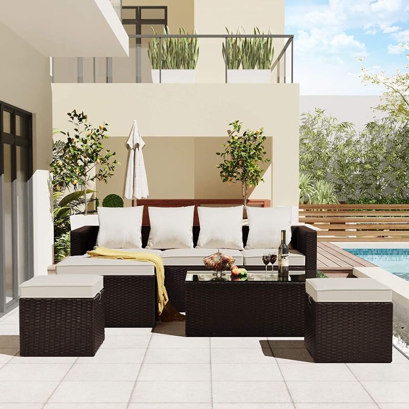 Photo 1 of  incomplete Patio Furniture PE Rattan Wicker  BOX 2 OF 2,  REQUIRES OTHER BOX FOR COMPLETE ASSEMBLY 
