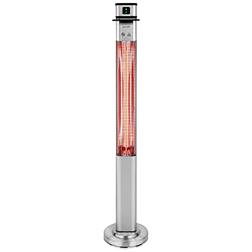 Photo 1 of  Infrared Outdoor Electric Space Heater - 1500W Portable Fast Heating Outdoor Tower Heater Odorless Waterproof Electric Patio Heater w/ Oscillation, Tip-over Safety Switch - Remote - SereneLife SLOHT42 UNABLE TO TEST 