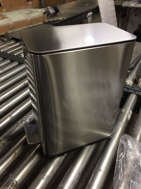 Photo 2 of 2.6 Gal. Stainless Steel Slim Step-On Trash Can