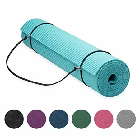Photo 1 of  Gaiam Essentials Premium Yoga Mat with Yoga Mat Carrier Sling, Teal, 72"L x 24"W