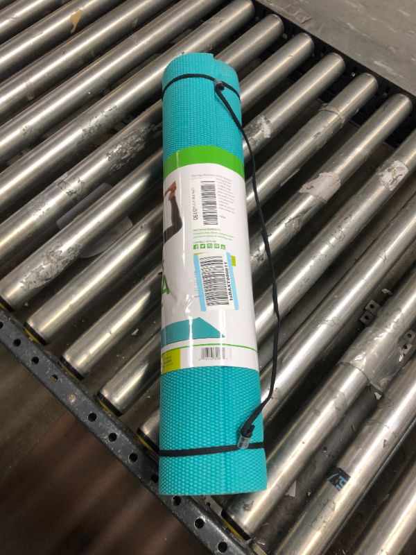 Photo 2 of  Gaiam Essentials Premium Yoga Mat with Yoga Mat Carrier Sling, Teal, 72"L x 24"W