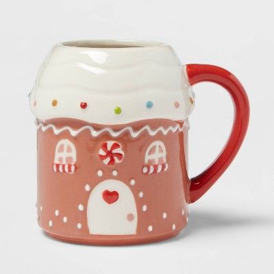 Photo 1 of 2 PACK, 13oz Stoneware Gingerbread House Mug - Threshold