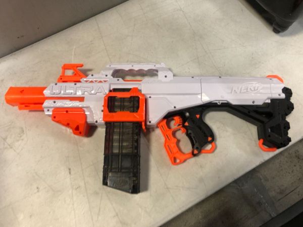 Photo 2 of NERF Ultra Select Fully Motorized Blaster, Fire for Distance or Accuracy, Includes Clips and Darts, Outdoor Games and Toys, Automatic Electric Full Auto Toy Foam Blasters
