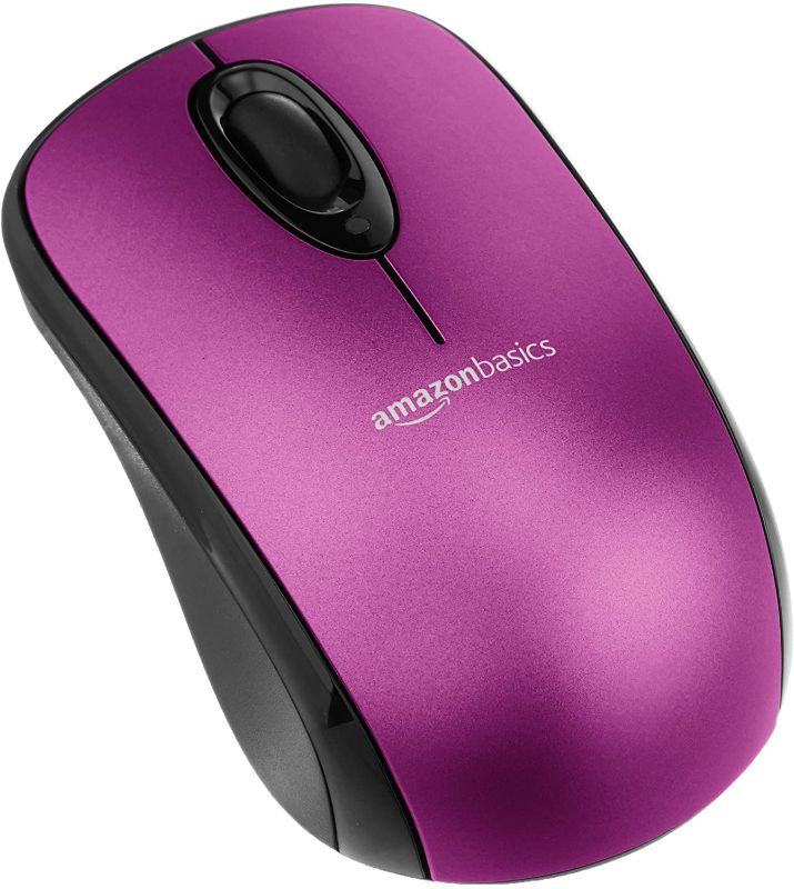 Photo 1 of Amazon Basics Wireless Computer Mouse with USB Nano Receiver - Purple
