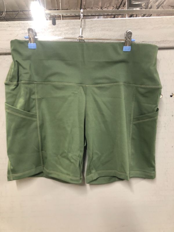 Photo 2 of High Waist Yoga Shorts for Women with Pockets, Tummy Control Running Home Workout Shorts
Size: 2XL