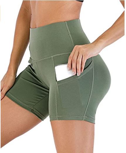 Photo 1 of High Waist Yoga Shorts for Women with Pockets, Tummy Control Running Home Workout Shorts
Size: 2XL