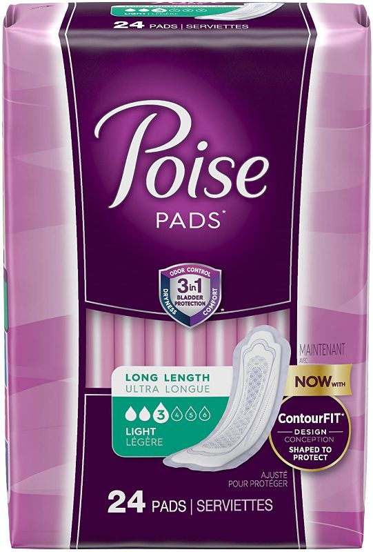 Photo 1 of 2x Poise Incontinence Pads, Ultra Thin, Light Absorbency, Long, 24 Count (pack of 6)
