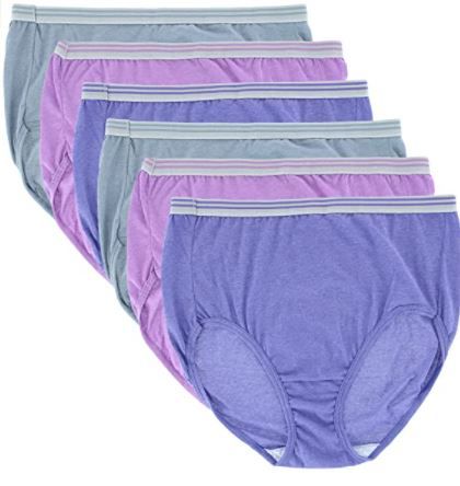 Photo 1 of Fit for Me Womens Plus Heather Assorted Brief Underwear, 6 Pack
Size: 11