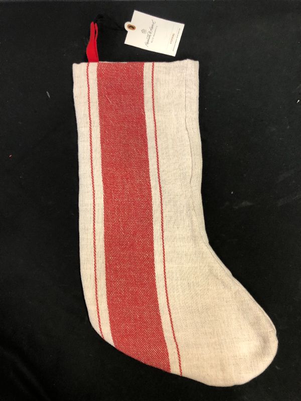 Photo 2 of Bold Center Stripe Stocking Red/Cream - Hearth & Hand™ with Magnolia
