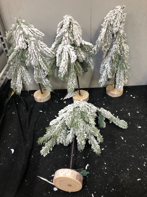 Photo 1 of 12IN FLOCKED SMALL SNOW TREE 4PK